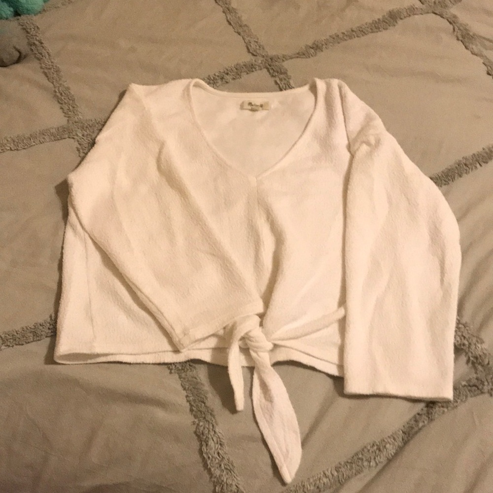 White Madewell slightly cropped 3/4 sleeve